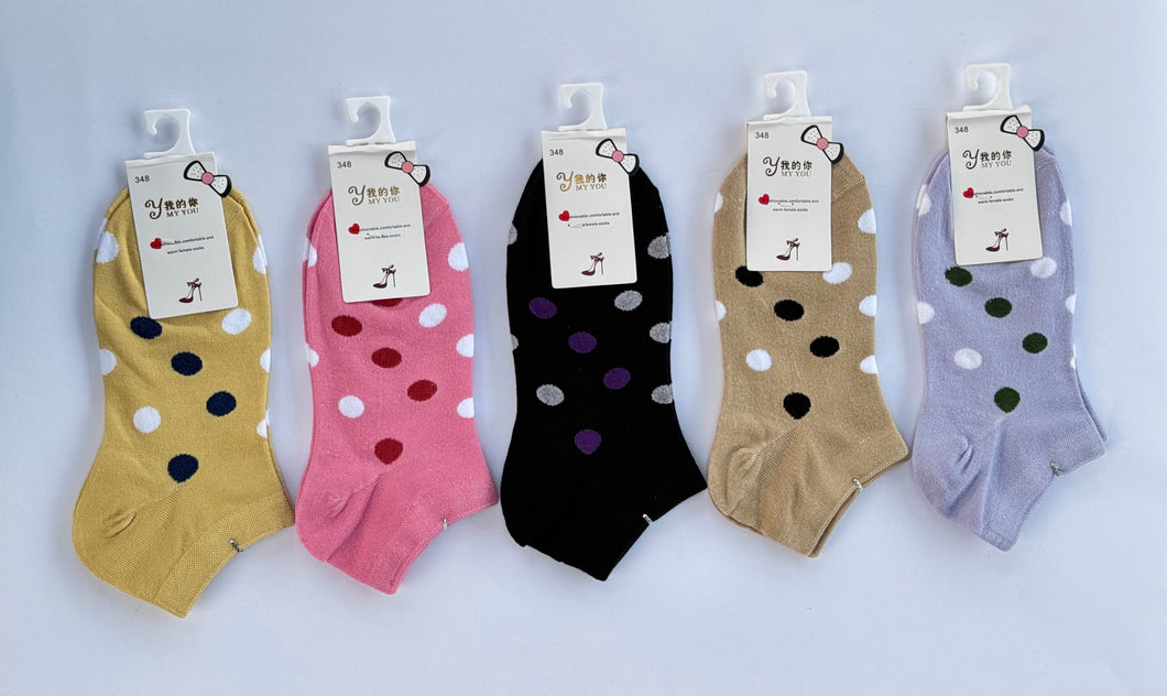 Ladies Ankle Socks Dotted (Pack of 5)