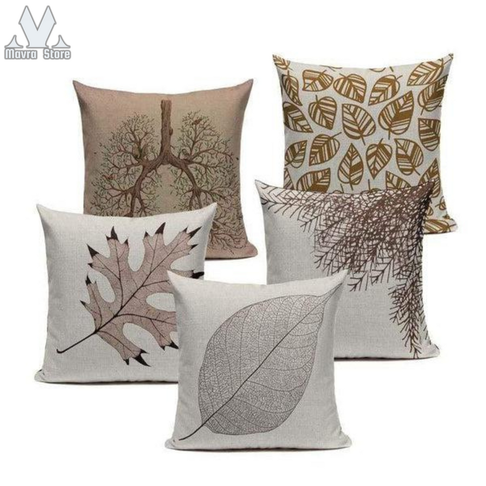 Cushion Cover Autumn Leaves pack of 5