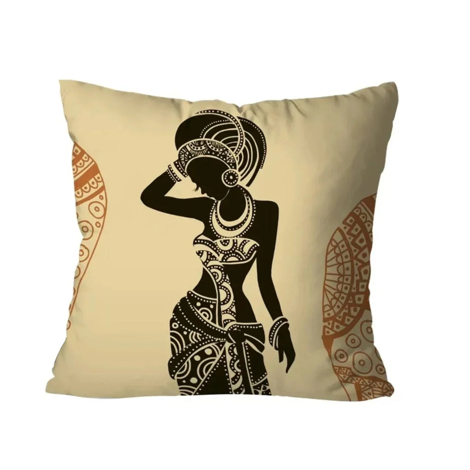 African Tribal Cushion Black and Beige pack of 3